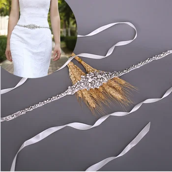 

TOPQUEEN Wedding Belts Rhinestone Belts for Wedding Dresses Thin Bridesmaid Belt Shiny Belt Wedding Decoration Party Belt S352