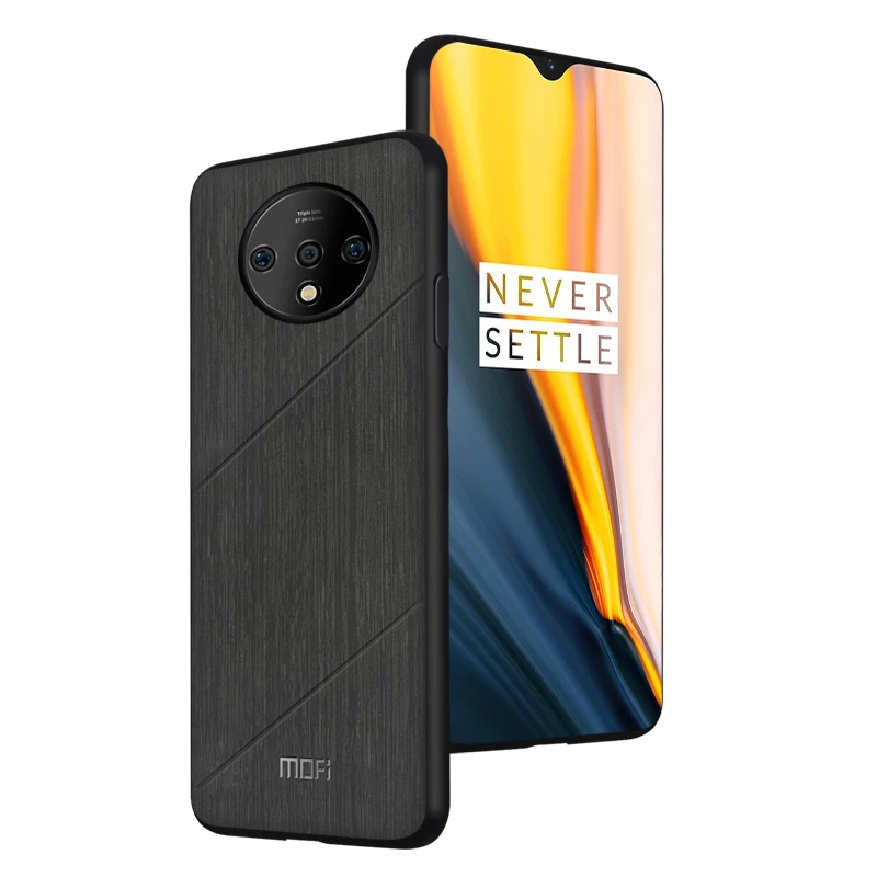 Чехол для Oneplus 7 t, Жесткий Чехол для Oneplus 7t pro, чехол для Oneplus 7 t, матовый чехол для мобильного телефона - Цвет: black