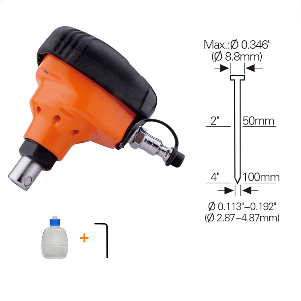 Mini Air Nail Gun Pneumatic Hammer 8.8MM*100MM Steel Nail Palm Hammer 5