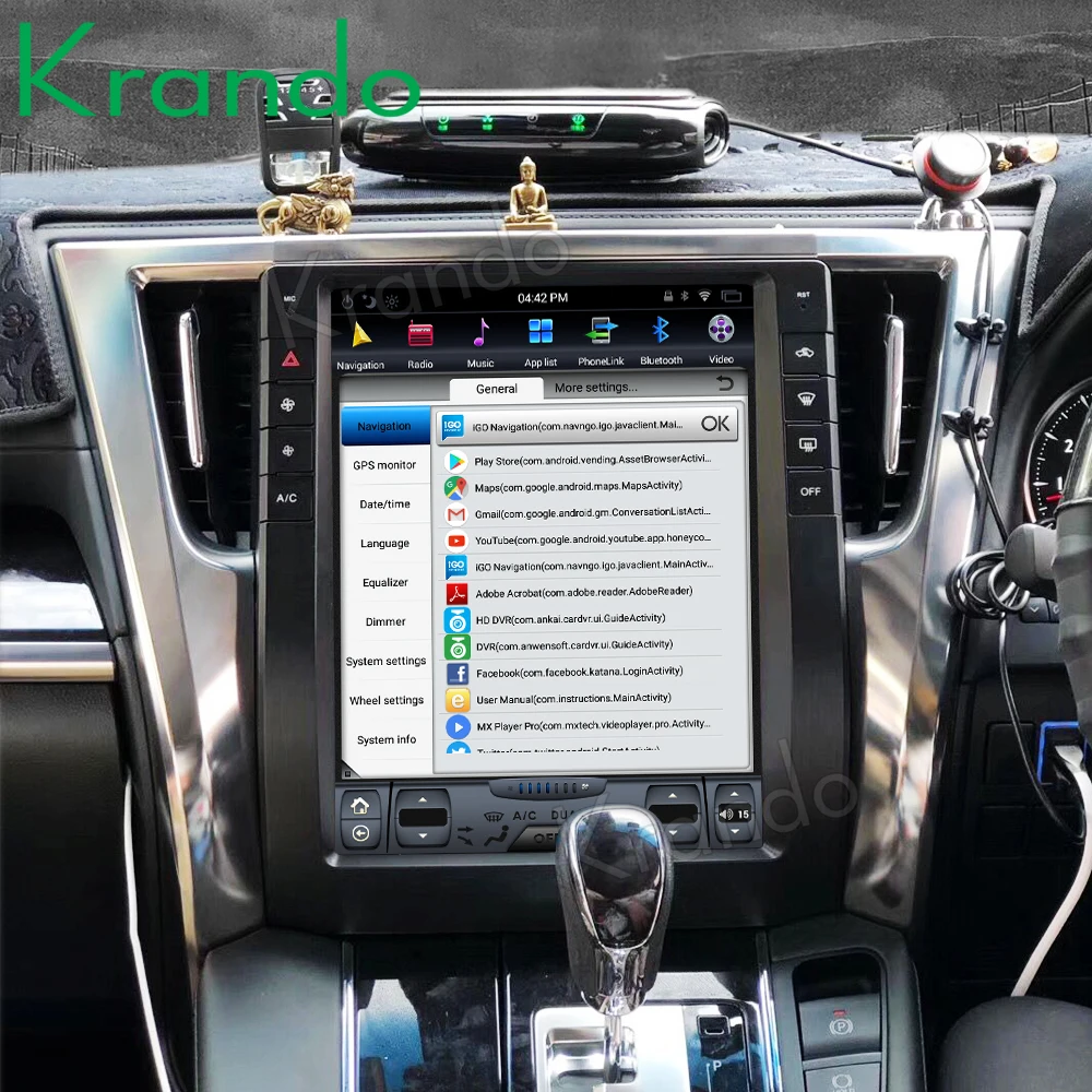 Krando Android 8,1 bulit in carplay 12," Tesla вертикальный автомобильный мультимедийный плеер для Toyota Alphard- навигационная система