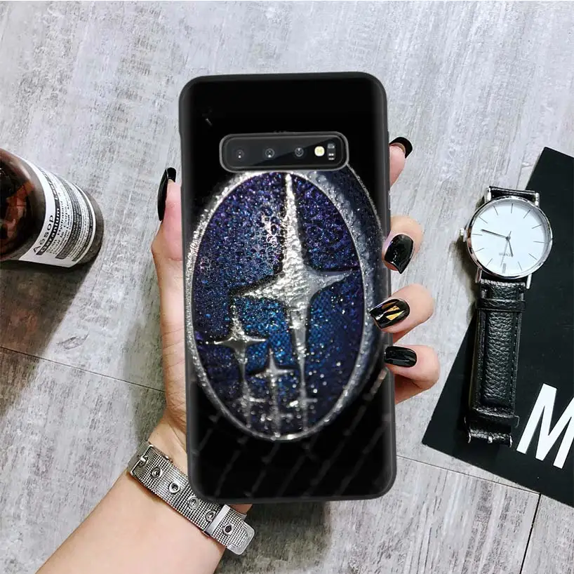 Автомобильный Логотип Subaru черный чехол для samsung Galaxy S10+ Plus Lite Note 10 9 8 S9 S8 J4 J6+ Plus S7 S6 Edge чехол для телефона Coq