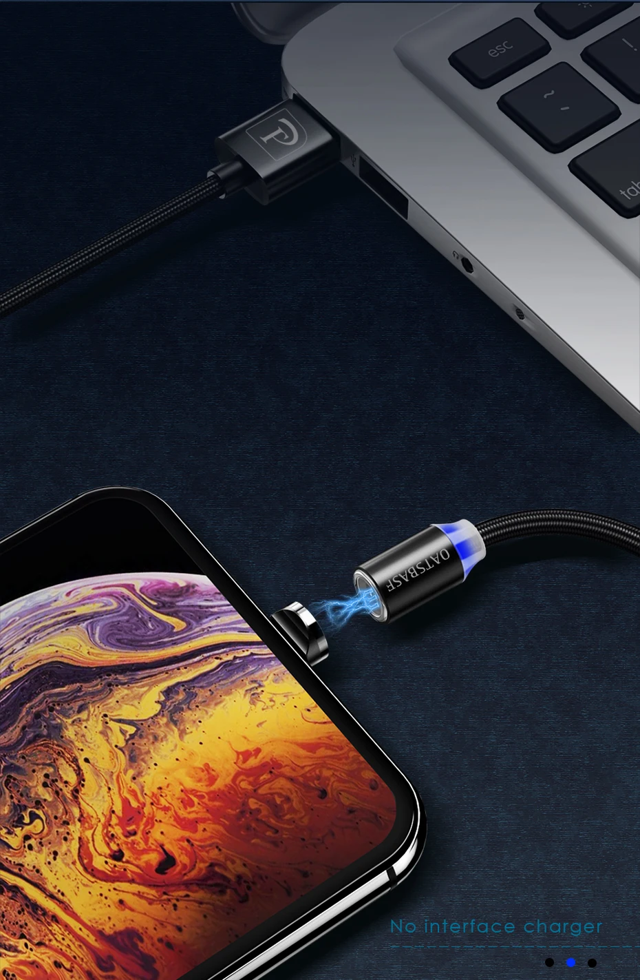 Магнитный кабель Micro usb type C кабель для iPhone xs samsung Быстрая зарядка Магнитный USB кабель для мобильного телефона