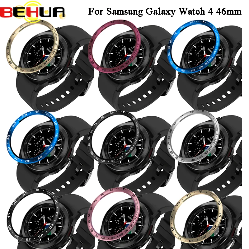 

BEHUA Безель кольцо Стайлинг рамка чехол для Samsung Galaxy Watch 4 Классический 46 мм из нержавеющей стали покрытие Анти-Царапины защита кольцо