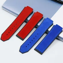 Мужской кожаный ремешок 25 мм x 19 мм резиновый ремешок складная застежка для Hublot большой взрывной ремешок аксессуары для часов