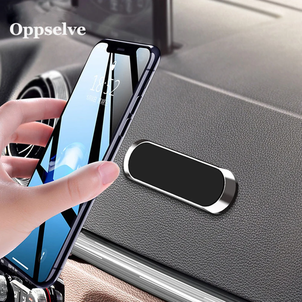 

Magnet Metal Car Holder For Phone Silicone Mobile Car Mount For Sumsang iPhone Mini Magnetic Car Phone Holder Strip Shape Stand
