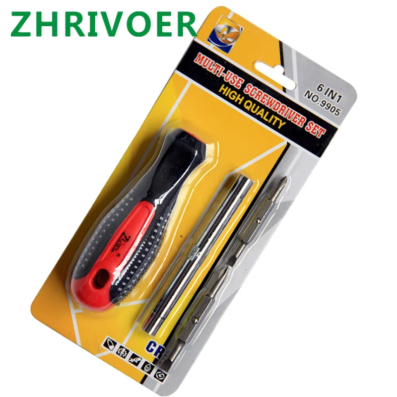 Multifunctional hardware tool dual-purpose screwdriver set with crosshead and slotted screwdriver for maintenance Multifunctional hardware tool dual-purpose screwdriver set with crosshead and slotted screwdriver for maintenance