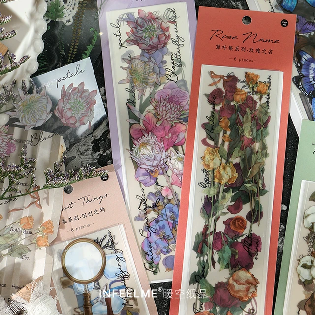 40 Pcs Pressed Flowers Clear Sticker, Floral, journal, Junk Journal,  Ephemera, Resin Art, Leaves, Botanicals, Dried Flowers, Daisy