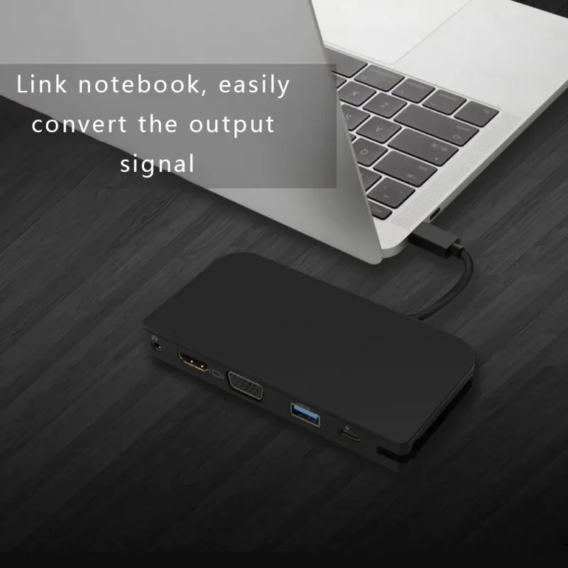 USB 3,0 Универсальный двойной дисплей док-станция Поддержка HDMI/VGA Ethernet и аудио разъем для ПК