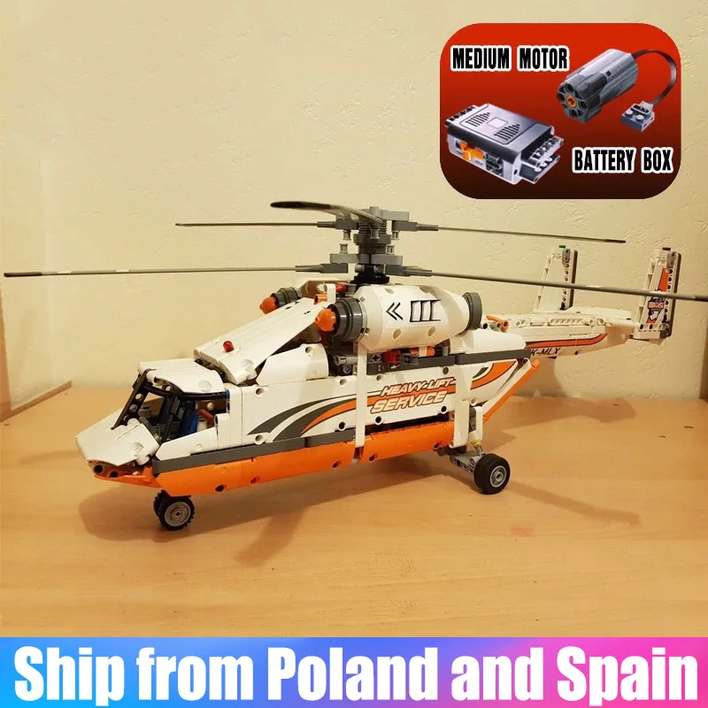 

The 20002 Heavy Lift Helicopter Technic Plane Compatible with Lego 42052 Building Bricks Blocks Toys for Children