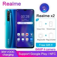 Realme X2 6," Super AMOLED полноэкранная Поддержка Google Play NFC 2340*1080 4000 мАч Super VOOC Octa Core 5 камер отпечаток пальца ID