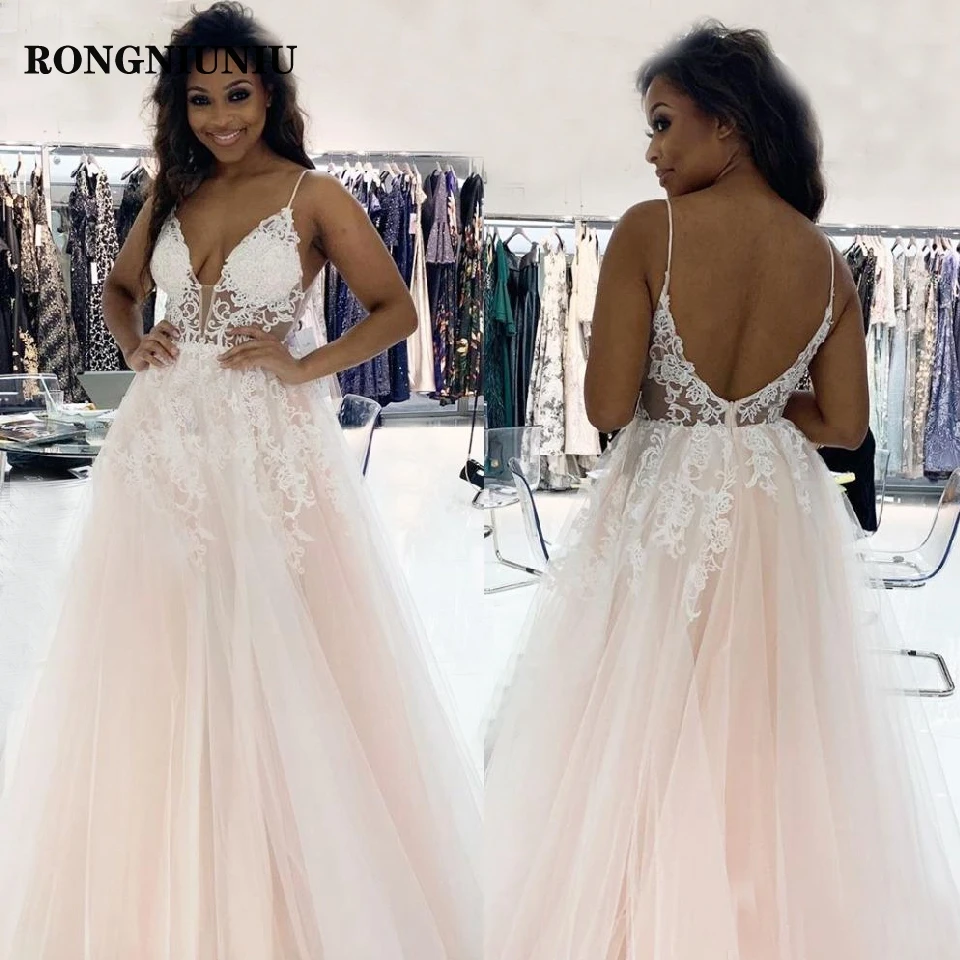 Goedkope Blush Roze Avondjurk Plus Size Sheer Lace A-lijn Prom Dresses Robe de Soiree 2020 Sexy Meisjes Formele Lange partij Jassen Goedkope Blush Roze Avondjurk Plus Size Sheer Lace A-lijn Prom Dresses Robe de Soiree 2020 Sexy Meisjes Formele Lange partij Jassen