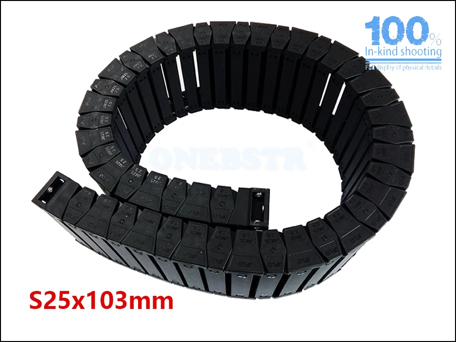 JFLO 1 Meter S25x25mm S25x38mm S25x57mm Drag Chain High-Speed Mute Towline Wire Carrier Cable Tanks Chain S25x77mm S25x103mm 28