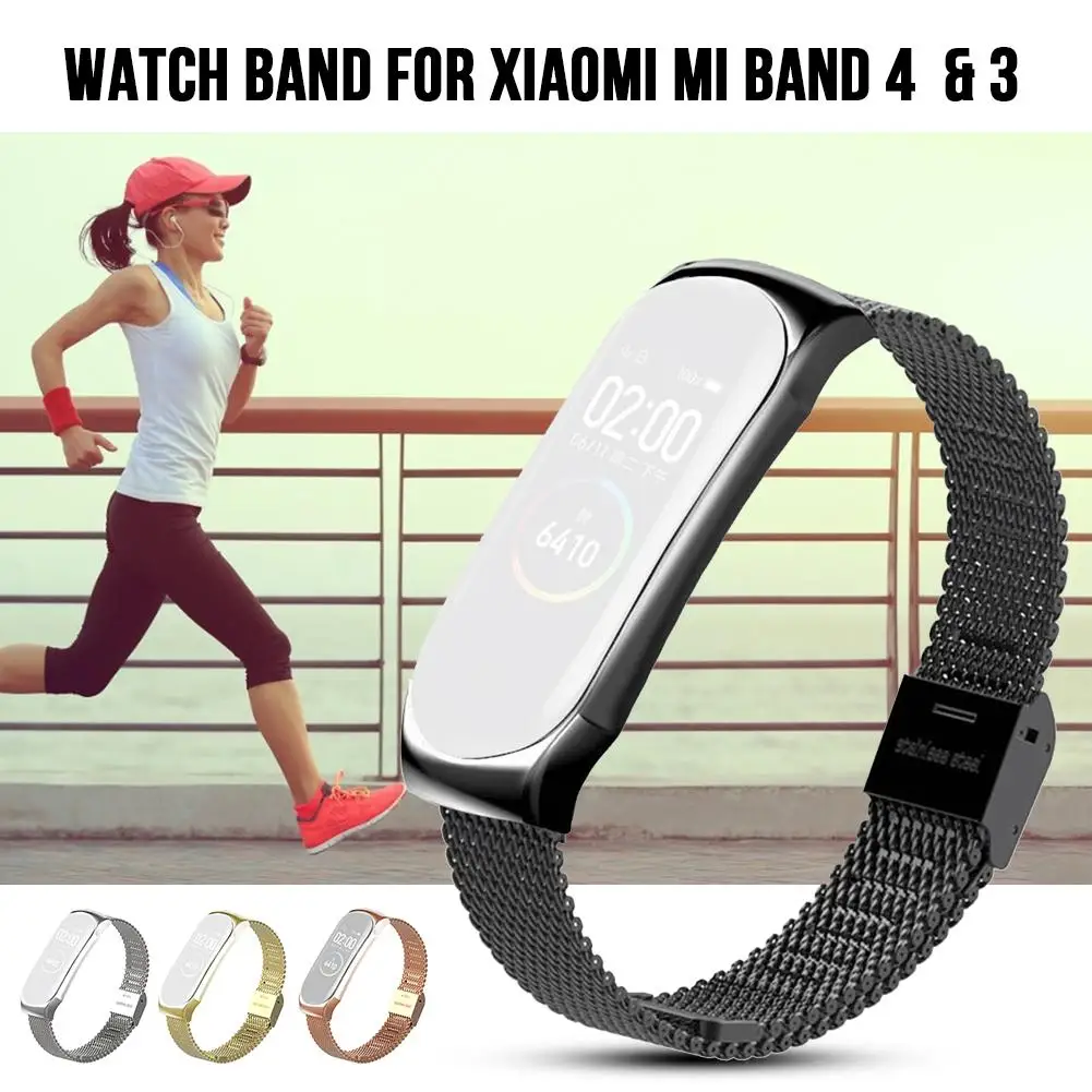 Модный ремешок mi lanese из нержавеющей стали с петлей для замены браслета Xiaomi mi Band 4 Smart Watch