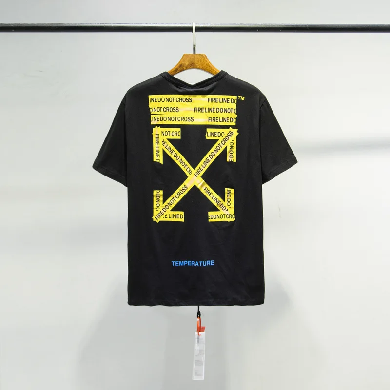 OFF-WHITE cordon с короткими рукавами Повседневная трендовая Мужская Пара моделей хлопковая футболка