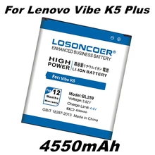 LOSONCOER 4550 мА/ч, BL259 Батарея для lenovo vibe k5 plus Батарея K32C36 Lemon 3 3S vibe k5 A6020a40 A6020 A40 A6020a40 K32C30