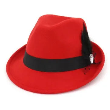 SILOQIN Панама женская шапочка осенне-зимняя трендовая Женская Fedoras простая Мода Досуг вечерние для женщин Casquette - Цвет: Red