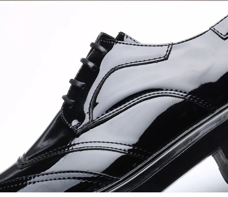 Дизайн; мужские туфли-оксфорды на платформе; мужские свадебные модельные туфли из лакированной кожи, визуально увеличивающие рост; 3#15D50