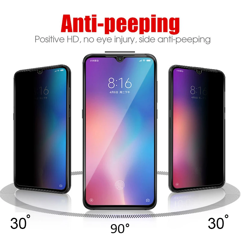 Антишпионское закаленное стекло для xiaomi mi 9t pro 8 9 se a3 mi a3 mi 9t стекло redmi 8 8a 7a k20 note 7 8 Pro защита экрана конфиденциальности