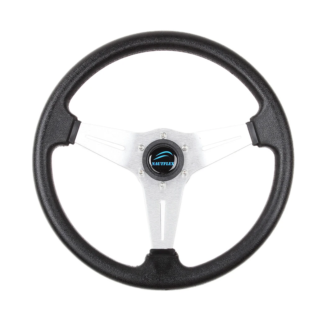 Weatherproof 131/2 Inch/340mm Marine Boat Softgrip Steering Wheel 3