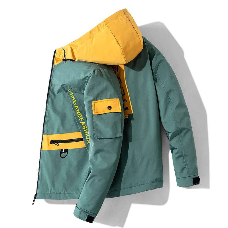 

Autumn New Style Men Jacket Casual Popular Brand Tops Hooded Slim Fit Clothes Mixed Colors Handsome Sportsman