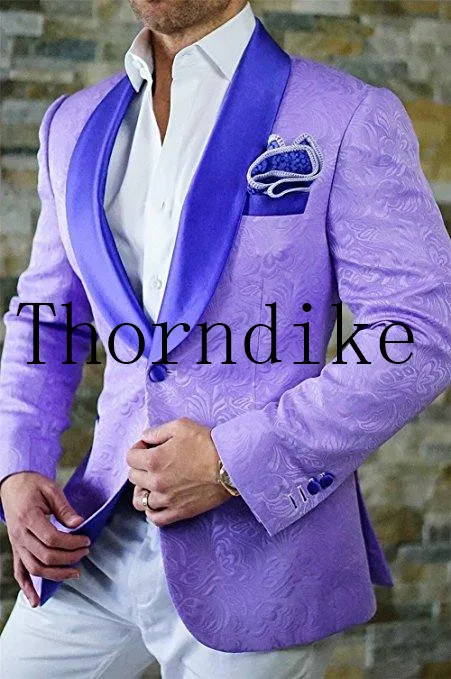 12 Костюм Homme, дизайн, формальный смокинг, 2 предмета, шаль с отворотом, свадебные костюмы для мужчин, приталенный Зеленый жаккардовый мужской костюм, костюм жениха - Цвет: 12