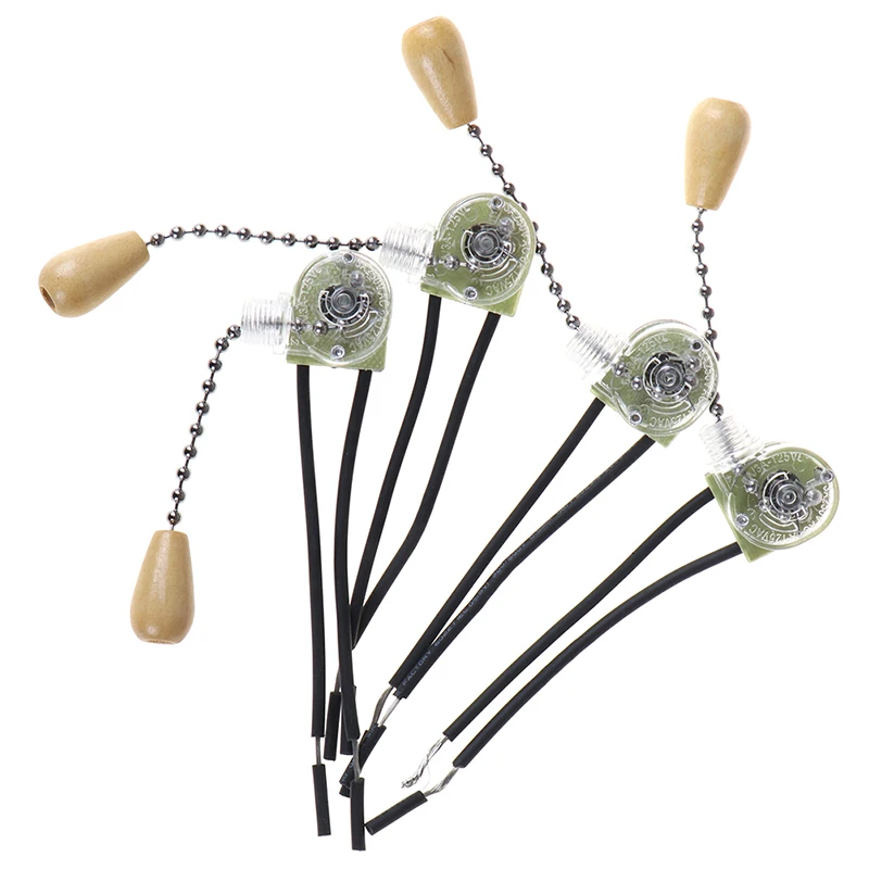 4pcs/Lot Wall Light Pull Switch vintage Home Ceiling Fan Lamp Universal Pull Chain Cord Switch Set Replacement Tools 3A/250V
