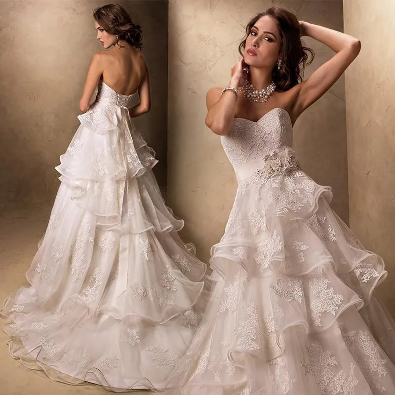 Vestido De Noiva, милое кружевное платье с бусинами и оборками, длинное кружевное свадебное платье на шнуровке, вечерние платья для матери невесты