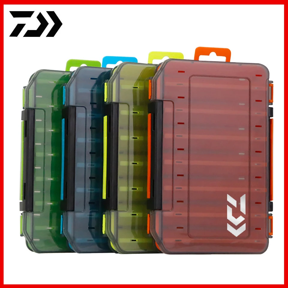 Daiwa 14 Compartments Fishing Tackle Box Double Sides Fishing Lure