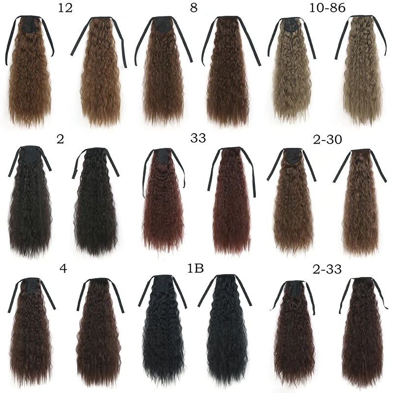 Corn Wavelength Ponytail Synthetic Fake Bandage Hair Extension Black-tailed Blond Girl Heat-resistant Ladies Special Extra Long