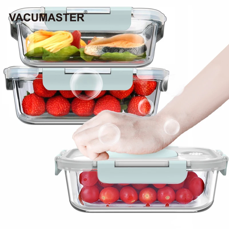Pumpable Microwavable герметичный Прямоугольный Стеклянный Ланч-бокс прозрачный боросиликатный стеклянный столовая посуда bento box