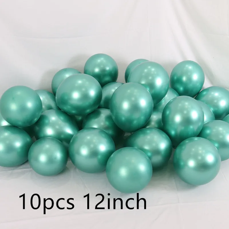 12 дюймов металлические цветные латексные шары конфетти микс 10 шт гелиевые надувные шары шар на день рождения, свадьбу, вечеринку - Цвет: green