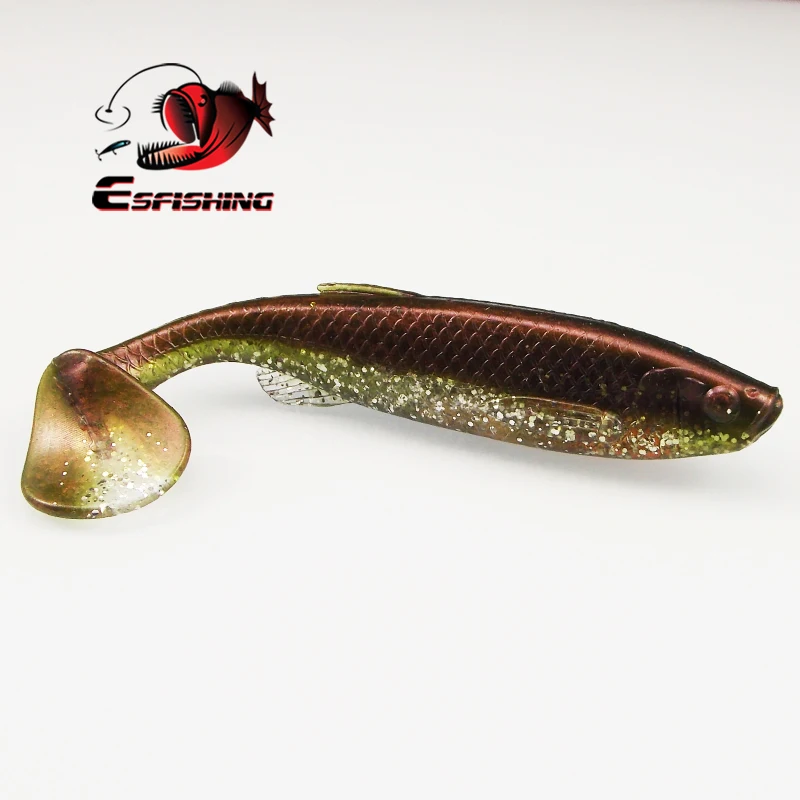 Esfishing новая приманка 125 мм 20 г 4 шт. Bleak весло хвост Мягкая приманка для джигинга Т хвост воблеры Аксессуары для рыбалки