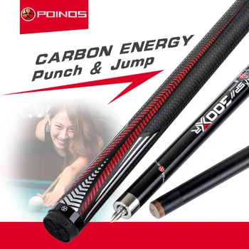 

POINOS Carbon Energy 3Pieces Punch Jump Cue13mm High-quality Maple+Carbon Shaft Bullet Joint Kit Break Cue Professional Billiard