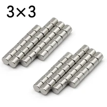 Imán de neodimio N35 redondo, 3x3, superpotente, pequeño, disco magnético permanente, 10/50/100 Uds.