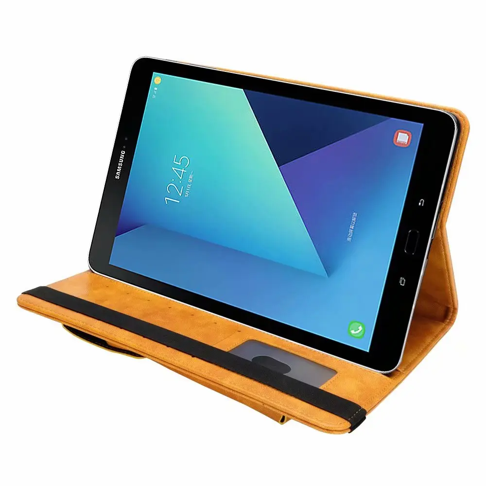 Деловой кожаный чехол для планшета для samsung Galaxy Tab S3 T820 T825 SM-T820 SM-T825 9,7 дюймов Чехол-книжка держатель для карт с подставкой защитный чехол с карандашом+ ручка