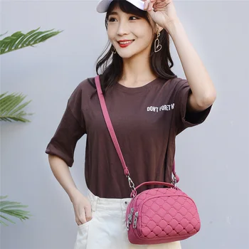

Diamond lattice Small bag women 2020 Summer New Arrival Shell shoulder Messenger bag 3 layer with earphone hole ladies Handbags