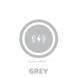 Sleek Metal Plate for Magnetic Car Mounts - Wireless Charging Compatible (Round - Grey)