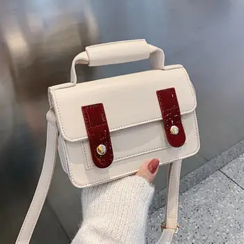 

Elegant Female Contrast color Tote bag 2020 Fashion New Quality Leather Women's Designer Handbag Travel Shoulder Messenger Bag