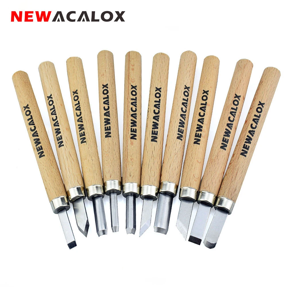 NEWACALOX 10 шт. нож для резки по дереву инструмент резьбы режущий гравер гравировки