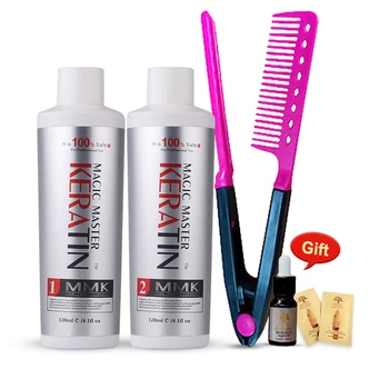 

MMK Magic Master Keratin Hair Treatment Without Formalin 120ml Purifying Shampoo Professional For Hair Comb Smell Coconut Oil