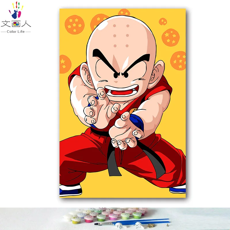 DIY картинки для раскраски по номерам с цветами DRAGON BALL Junior Sun Wukong картина для рисования по номерам в рамке - Цвет: 0393