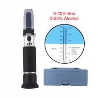 0-40% Refractometer For Wine Tester For Wine Brix Sugar For Braga Wine Alcohol Meter 0-25% ATC Refratometer For Grape Tester