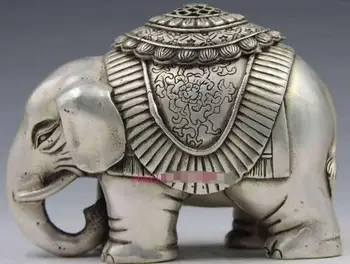 

306 Chinese 's copper Carved Buddha The elephant censer Incense statue