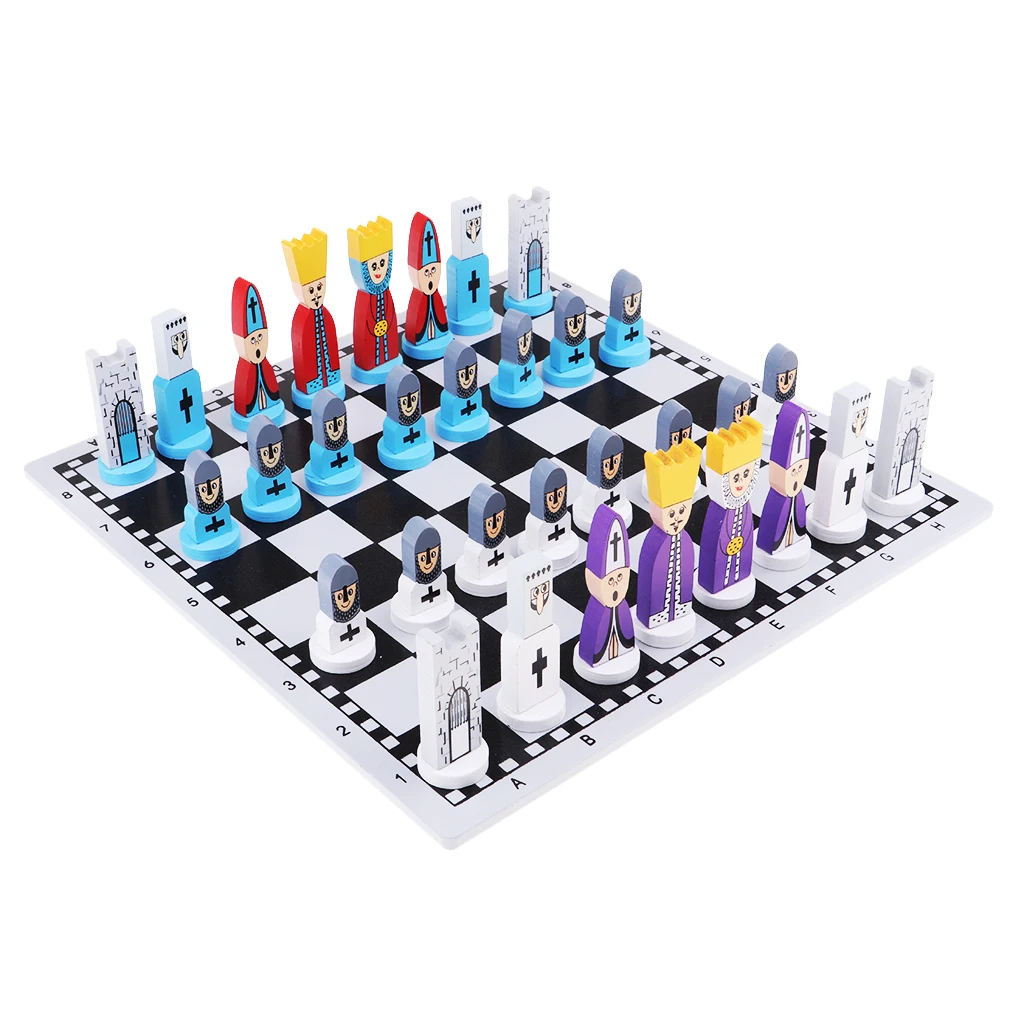 1 Set Travel Chess Set with Chess Board Educational Toys International Chess Chessman for Kids and Adults for Chess Games 