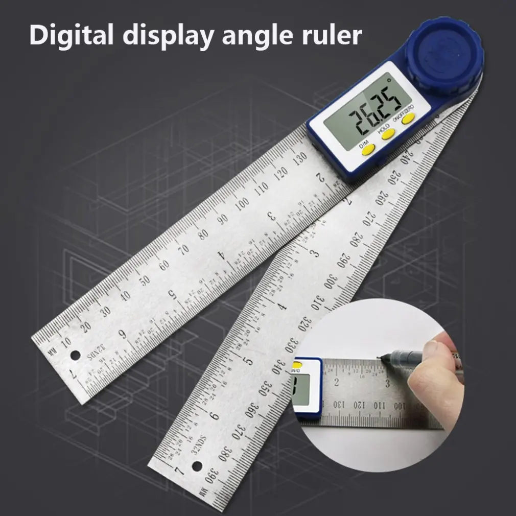 

0-200mm Digital Angle Finder Gauge Protractor Ruler Miltre Angle Finder With Display Spirit Level Multi-function Square Ruler