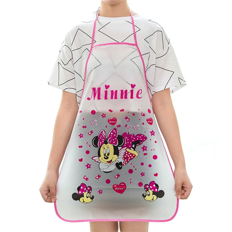 Cartoon Aprons Kitty Dora Bib Apron Cartoon Long Sleeve Cuff Waterproof Aprons Gowns Suits For Women Kitchen Apron