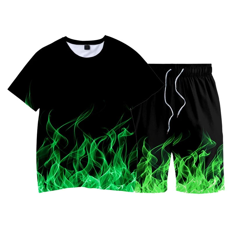 Sportswear Tracksuit Men Streetwear 2022 Summer Men's Sets Casual Hip Hop Printed T-shirts Shorts Sweatsuit Plus Size 4XL 5XL mens sweatsuits sets