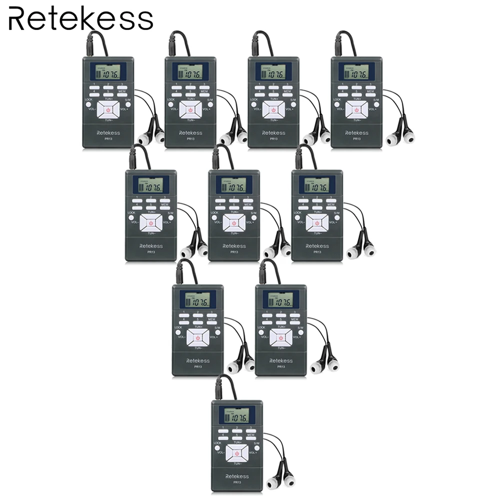 

10pcs Black DSP Radio Portable FM Radio Receiver Pocket Radio for Large meeting with Earphone Best Y4305