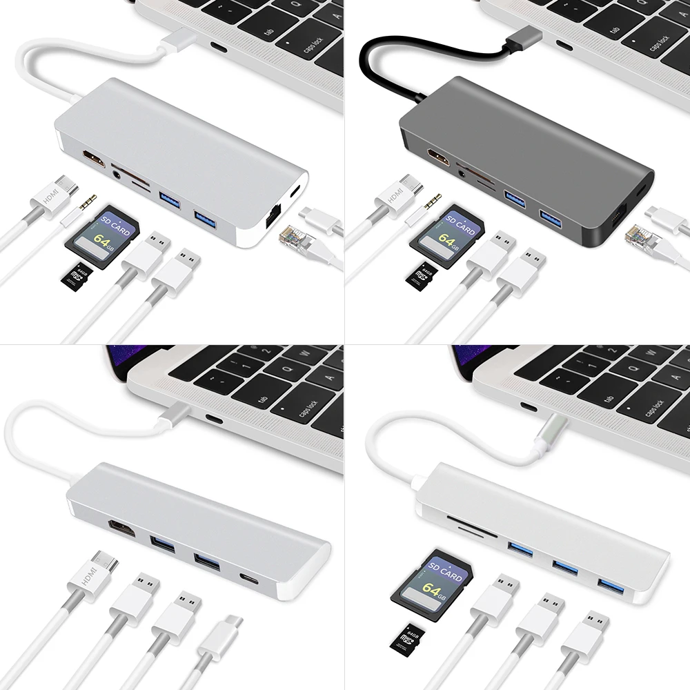 Многофункциональный адаптер Redlai для USB 3 0 HDML MacBook Pro Air 13 15 16 дюймов 2020 2019 2018 A2179 C Type