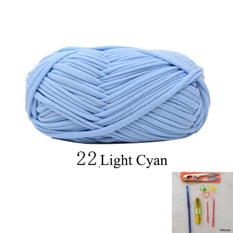 Light cyan 3 рулона Meetee радиоантенна крючок для пряжи сумка ручная трикотажная Подушка тканый ковер ручной Diy тканая шерсть вязание крючком с набором инструментов - Цвет: Light cyan